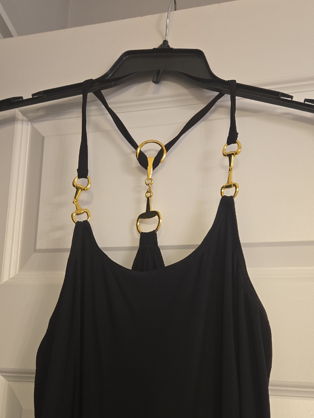 🆕 W/Tags JB by Julie Brown Black Dress Gold Horsebit Hardware Absolute 🔥Large
